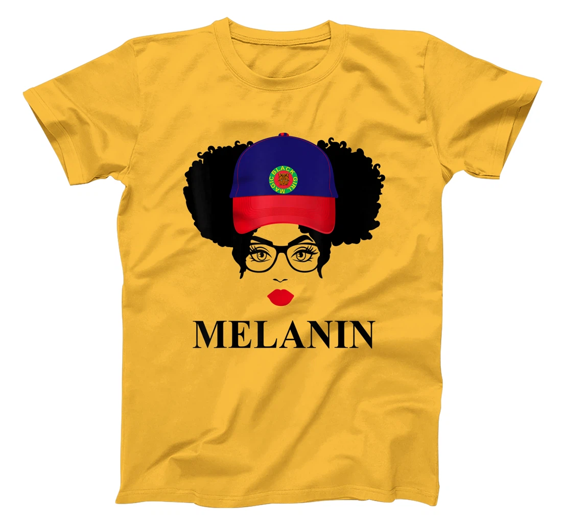Womens Gifts Afro Diva Red Lips Cap Black Girl Magic Puff Melanin T-Shirt, Kid T-Shirt and Women T-Shirt