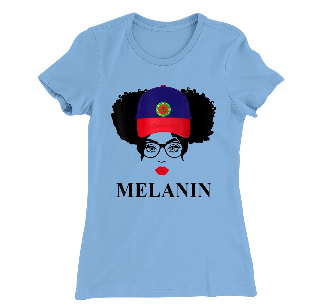 Womens Gifts Afro Diva Red Lips Cap Black Girl Magic Puff Melanin T-Shirt, Kid T-Shirt and Women T-Shirt