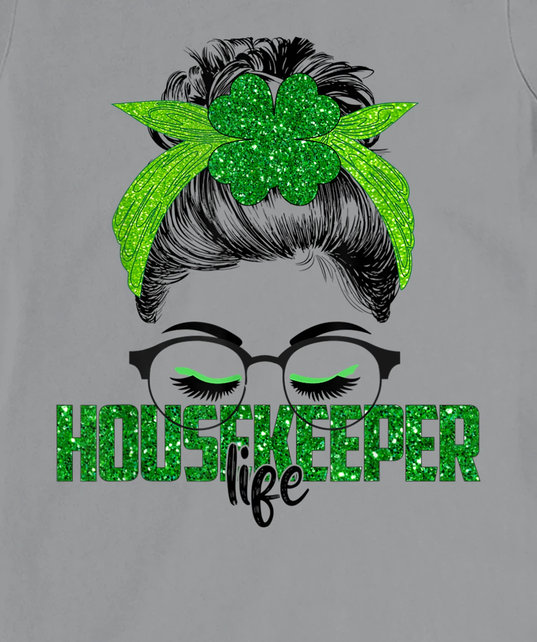 Womens Lucky Housekeeper St Patricks Day Irish Shamrock Nurse T-Shirt, Women T-Shirt