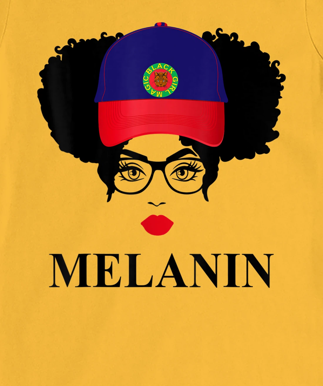 Womens Gifts Afro Diva Red Lips Cap Black Girl Magic Puff Melanin T-Shirt, Kid T-Shirt and Women T-Shirt