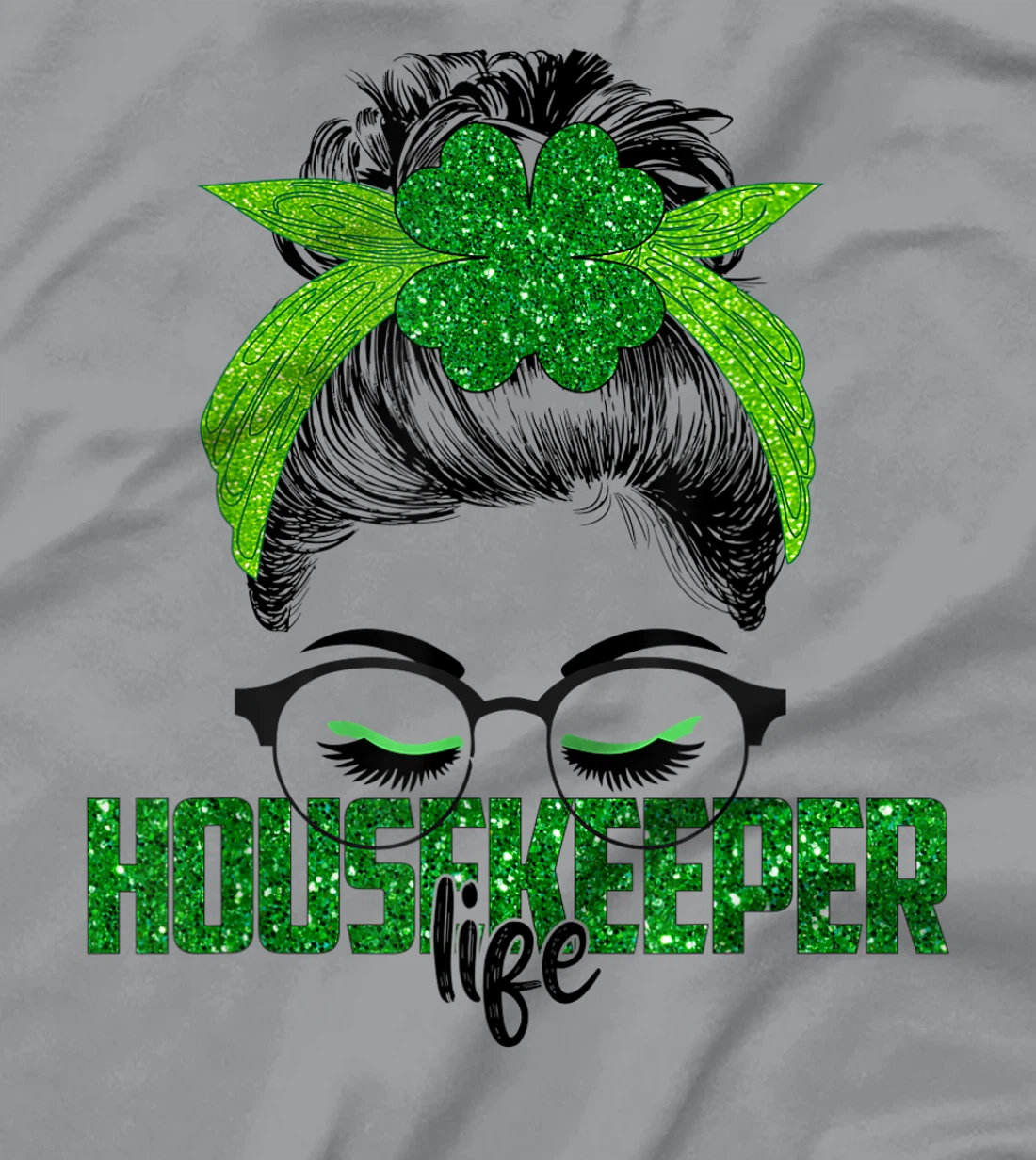 Womens Lucky Housekeeper St Patricks Day Irish Shamrock Nurse T-Shirt, Women T-Shirt