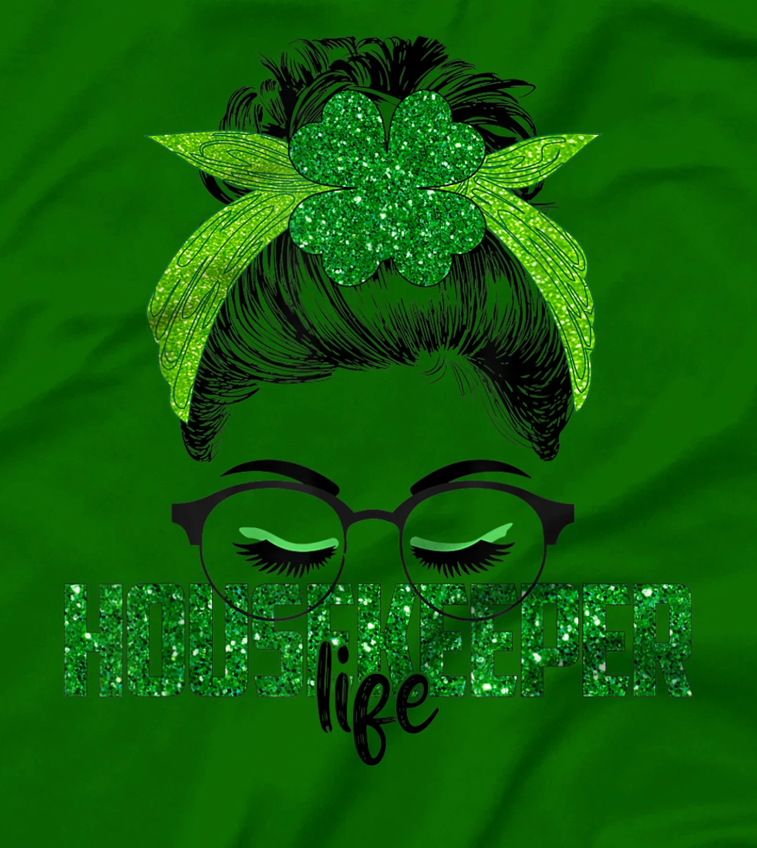 Womens Lucky Housekeeper St Patricks Day Irish Shamrock Nurse T-Shirt, Women T-Shirt