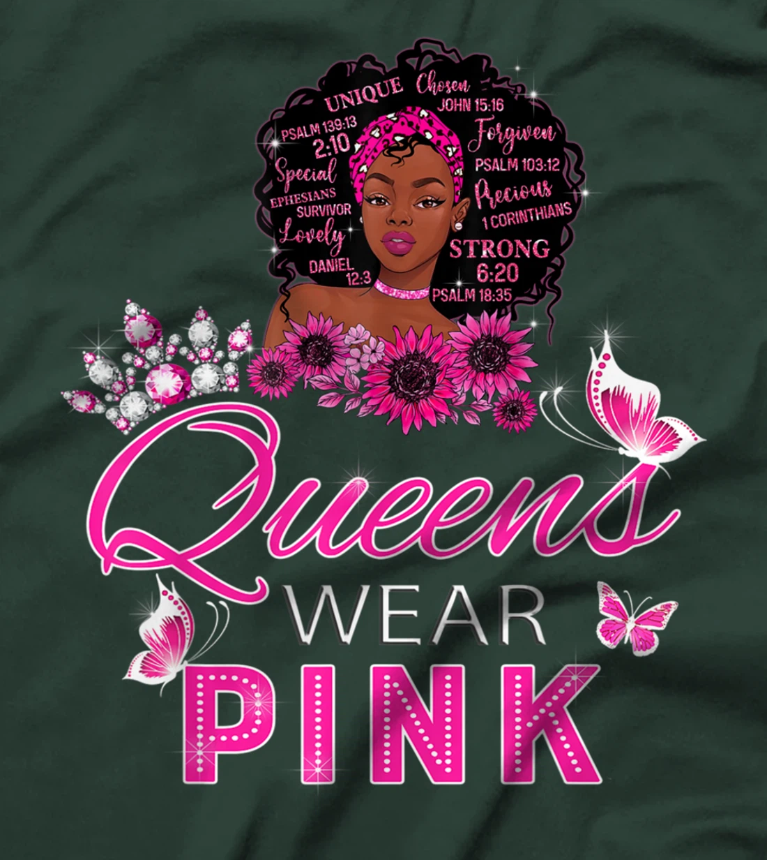 Black Girl God Says I Am Breast Cancer Awareness Black Woman T-Shirt