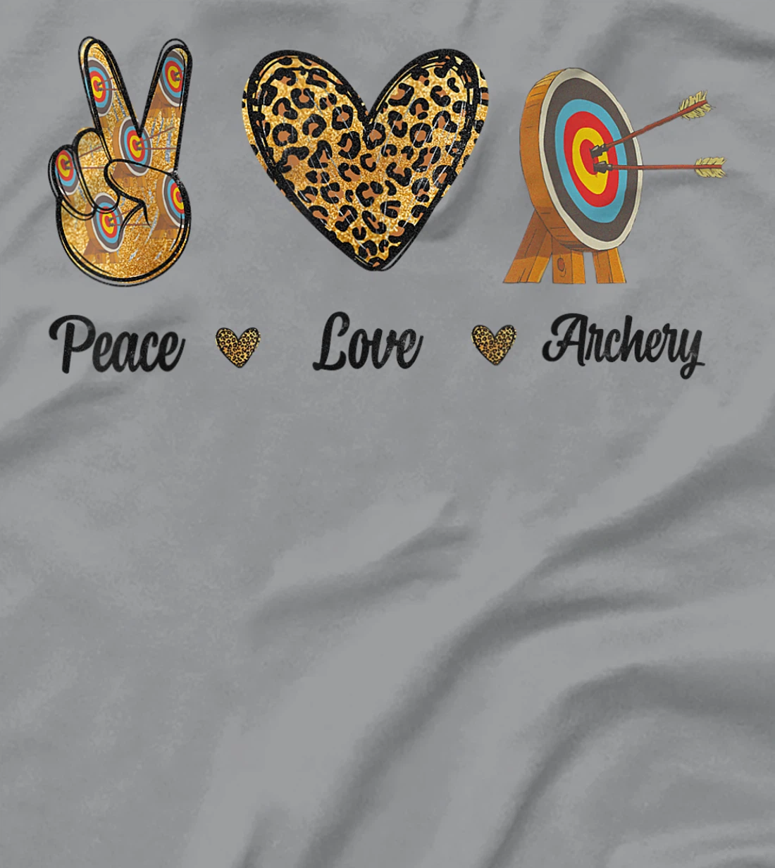 Womens Peace Love Archery Lovers Archer Bowman Hunters Leopard Men T-Shirt, Kid T-Shirt and Women T-Shirt