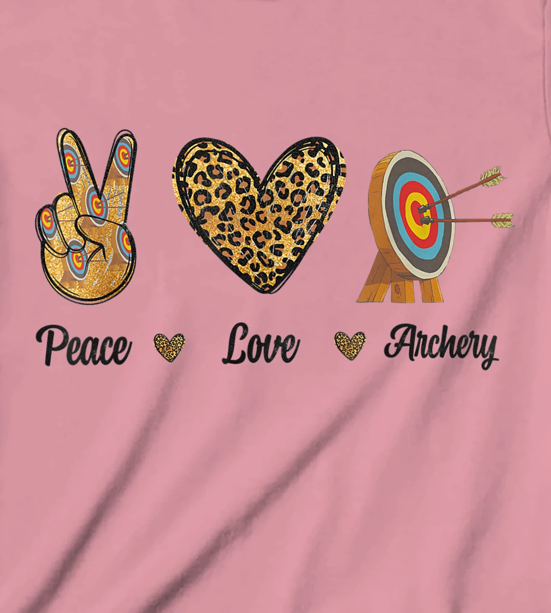 Womens Peace Love Archery Lovers Archer Bowman Hunters Leopard Men T-Shirt, Kid T-Shirt and Women T-Shirt