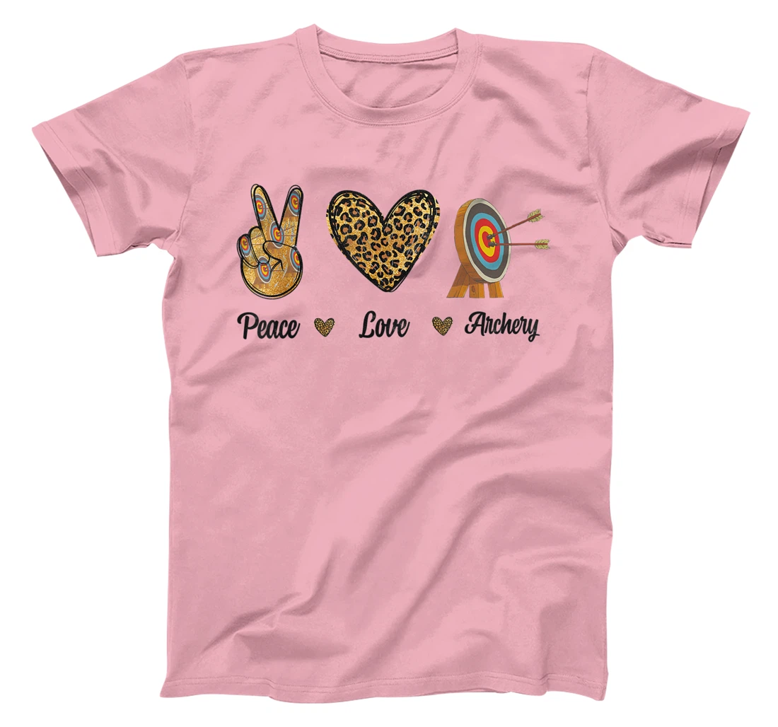 Womens Peace Love Archery Lovers Archer Bowman Hunters Leopard Men T-Shirt, Kid T-Shirt and Women T-Shirt