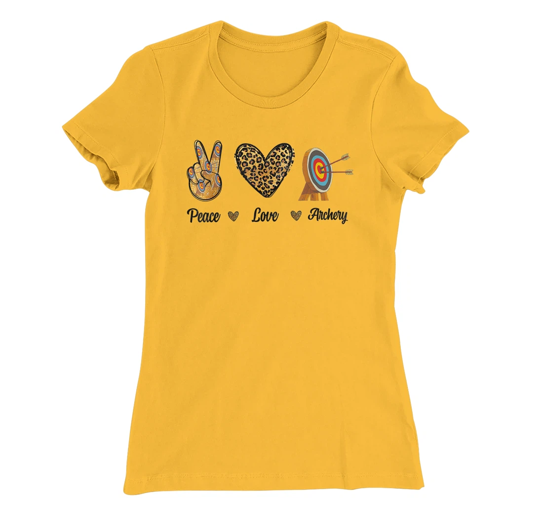 Womens Peace Love Archery Lovers Archer Bowman Hunters Leopard Men T-Shirt, Kid T-Shirt and Women T-Shirt
