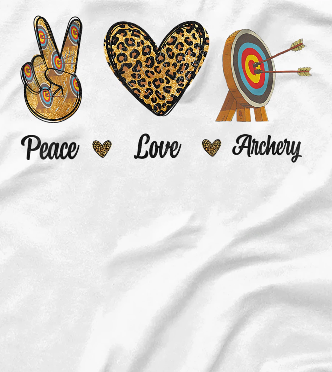 Womens Peace Love Archery Lovers Archer Bowman Hunters Leopard Men T-Shirt, Kid T-Shirt and Women T-Shirt