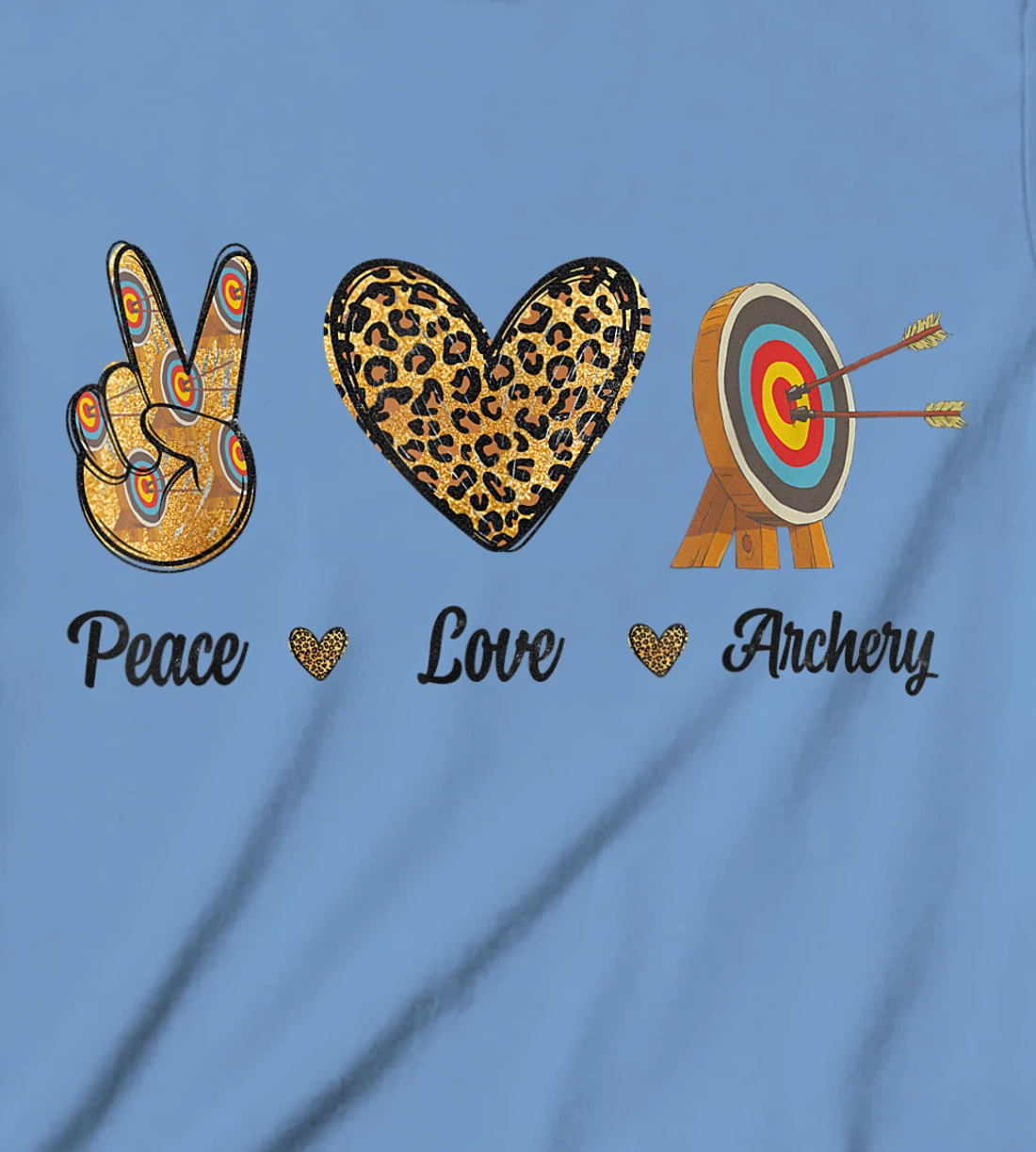 Womens Peace Love Archery Lovers Archer Bowman Hunters Leopard Men T-Shirt, Kid T-Shirt and Women T-Shirt