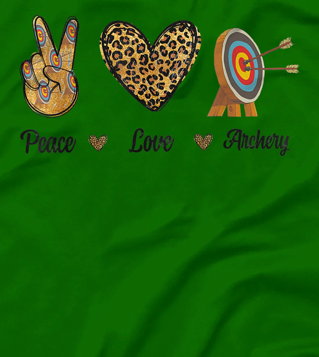 Womens Peace Love Archery Lovers Archer Bowman Hunters Leopard Men T-Shirt, Kid T-Shirt and Women T-Shirt