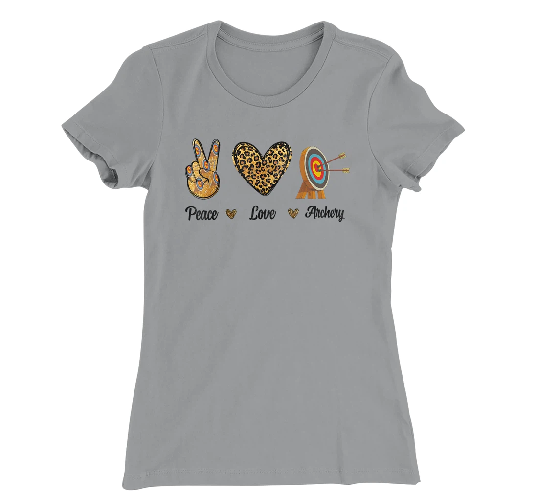 Womens Peace Love Archery Lovers Archer Bowman Hunters Leopard Men T-Shirt, Kid T-Shirt and Women T-Shirt