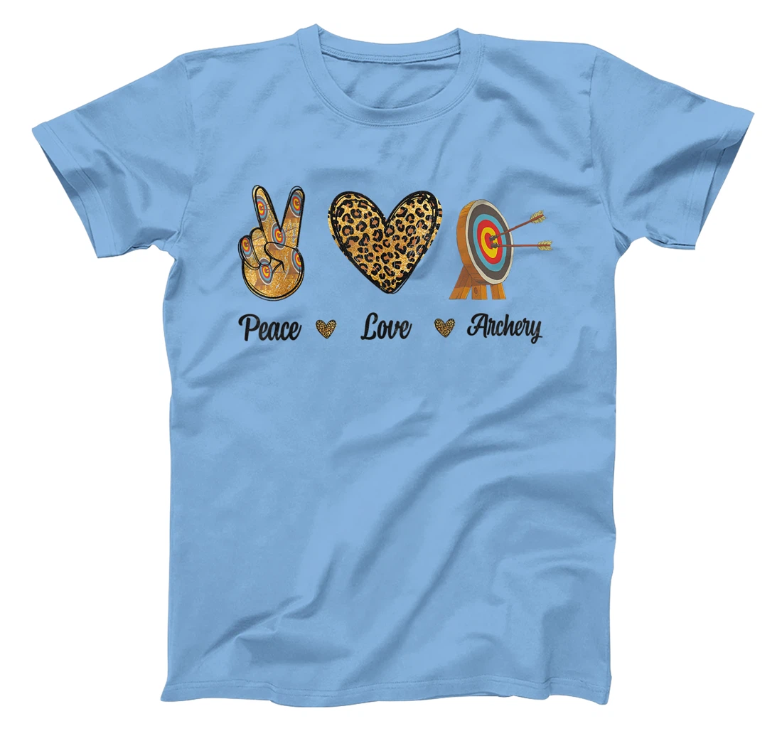 Womens Peace Love Archery Lovers Archer Bowman Hunters Leopard Men T-Shirt, Kid T-Shirt and Women T-Shirt