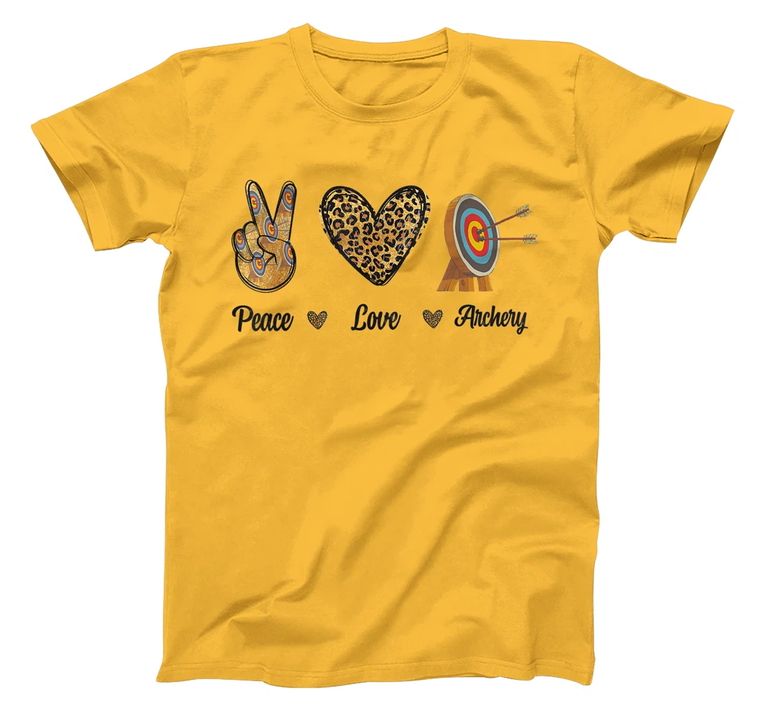 Womens Peace Love Archery Lovers Archer Bowman Hunters Leopard Men T-Shirt, Kid T-Shirt and Women T-Shirt
