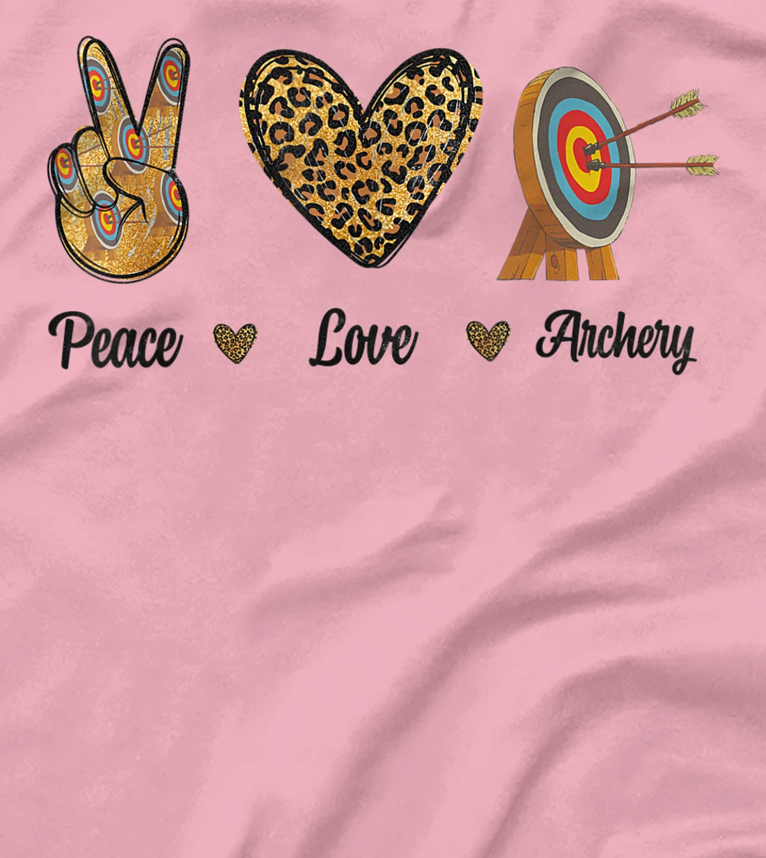 Womens Peace Love Archery Lovers Archer Bowman Hunters Leopard Men T-Shirt, Kid T-Shirt and Women T-Shirt