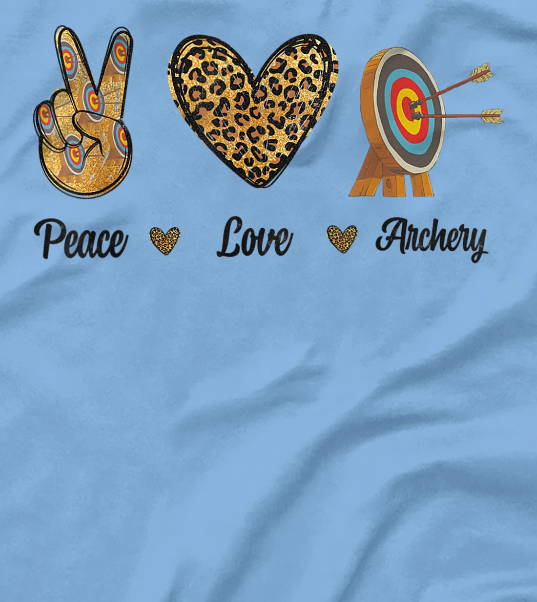 Womens Peace Love Archery Lovers Archer Bowman Hunters Leopard Men T-Shirt, Kid T-Shirt and Women T-Shirt