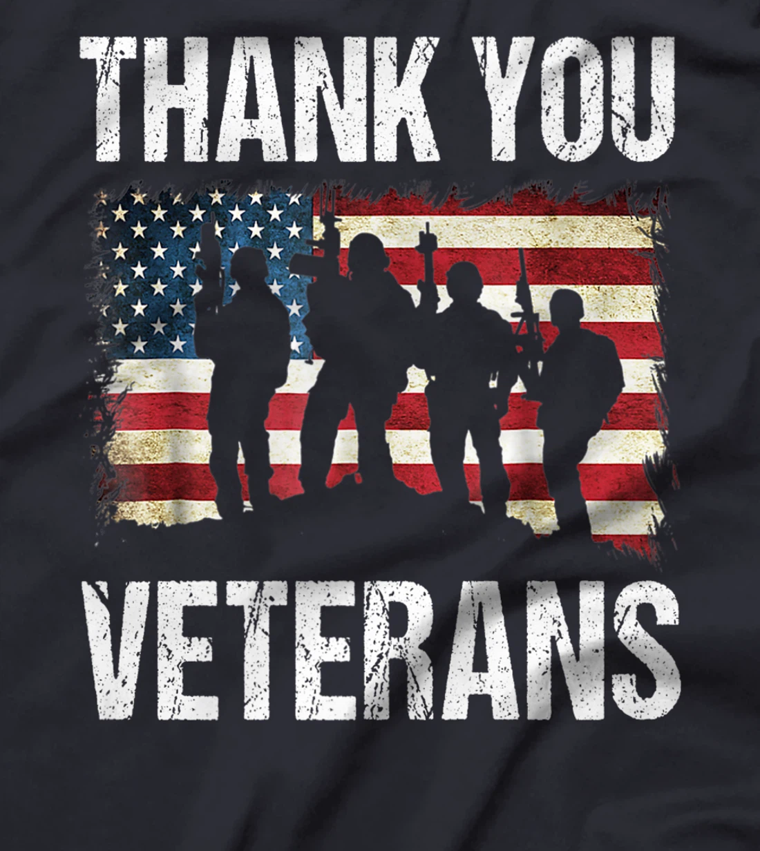 Veterans Day Tee Thank you Military Veterans American Flag T-Shirt, Women T-Shirt