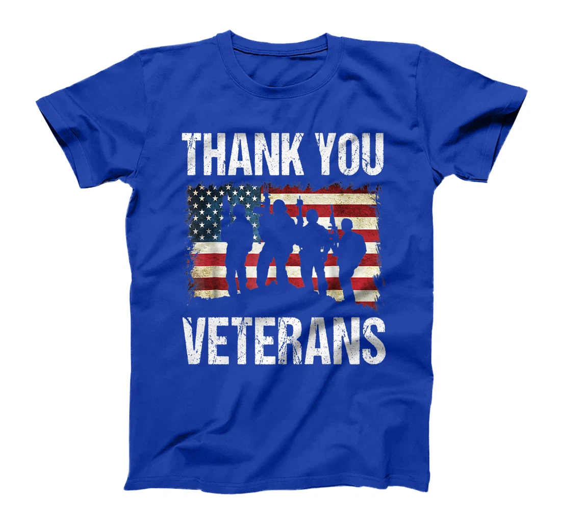 Veterans Day Tee Thank you Military Veterans American Flag T-Shirt, Women T-Shirt