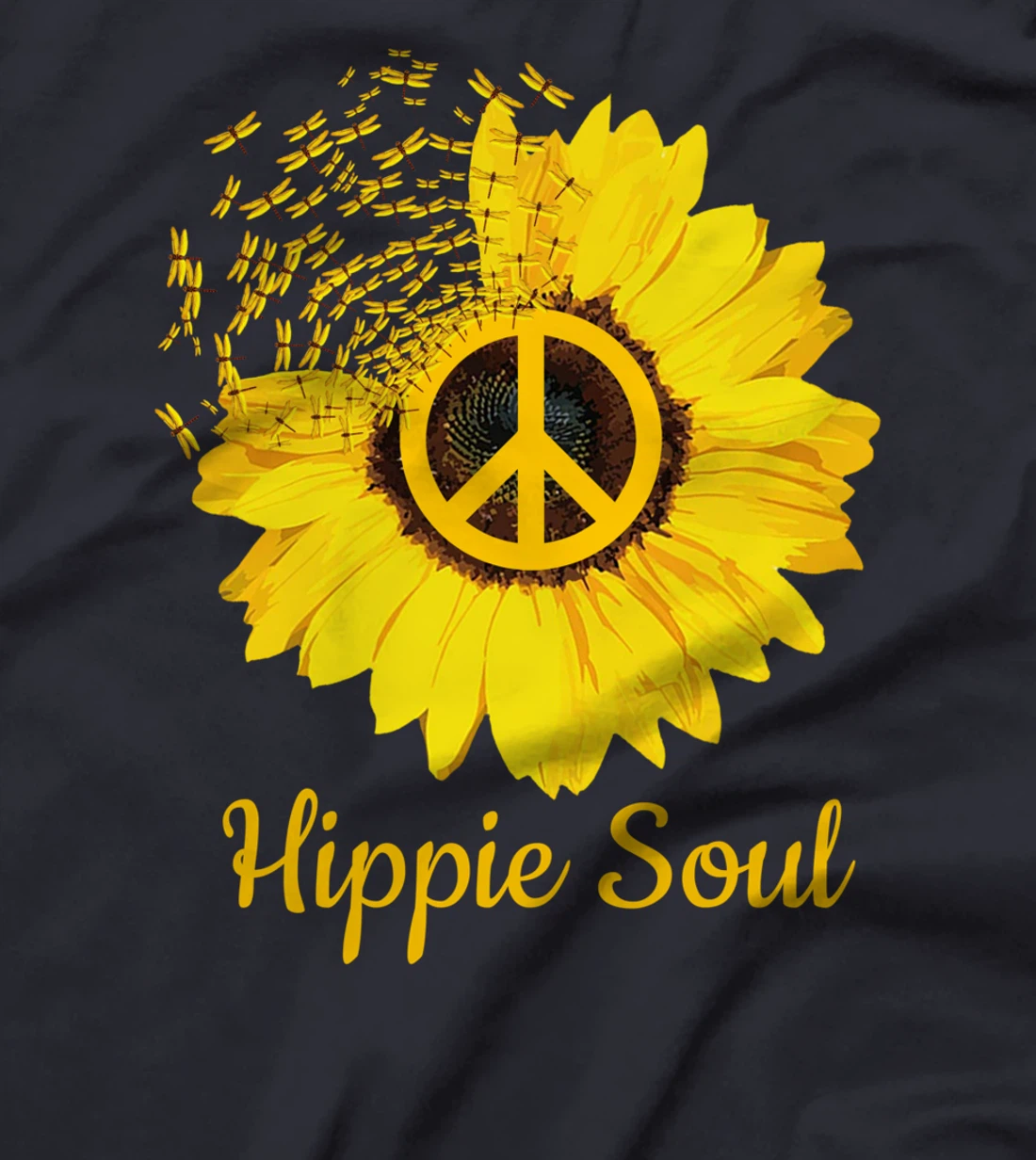 Hippie Soul Sunflower With Dragonfly T-Shirt
