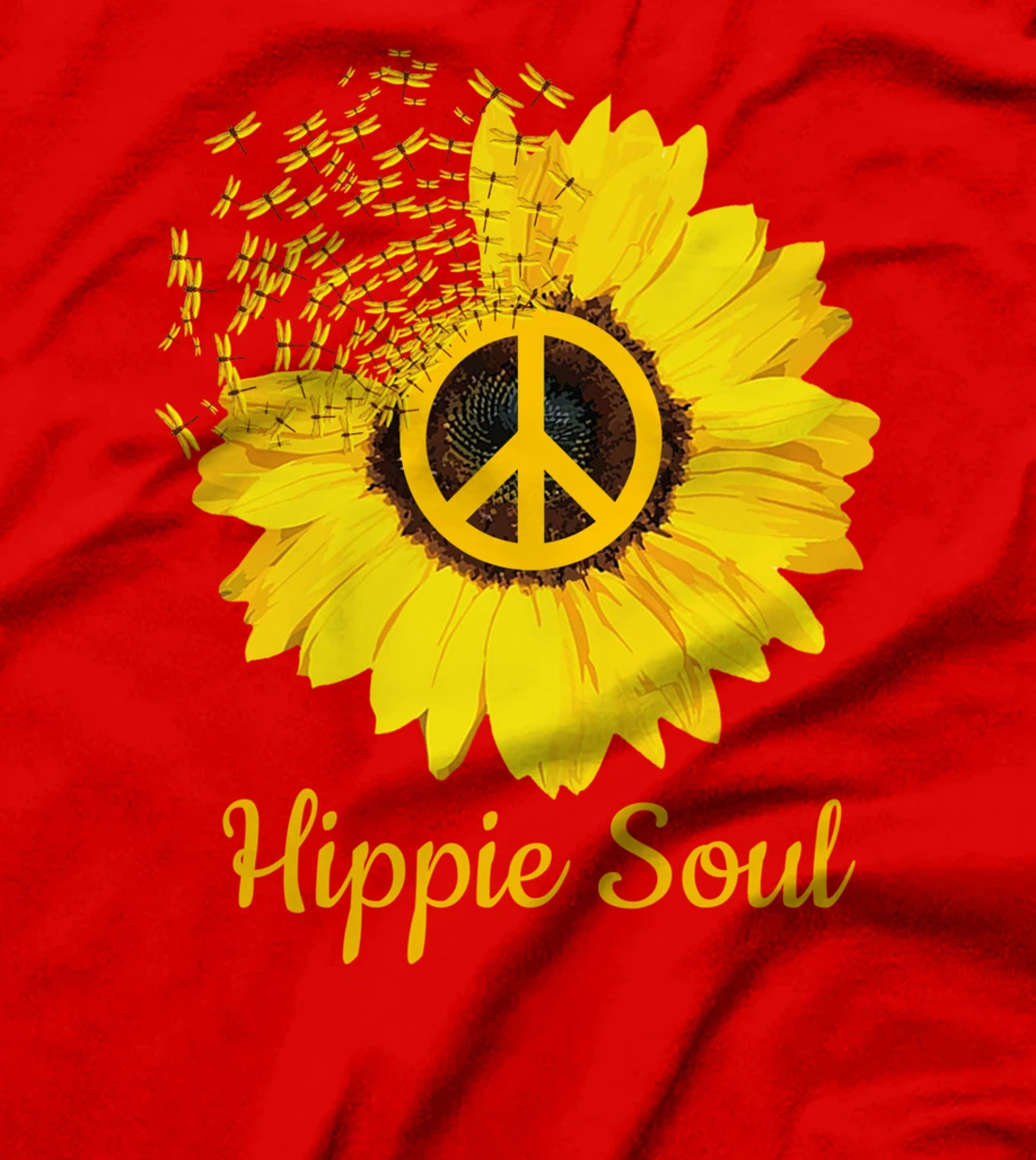 Hippie Soul Sunflower With Dragonfly T-Shirt