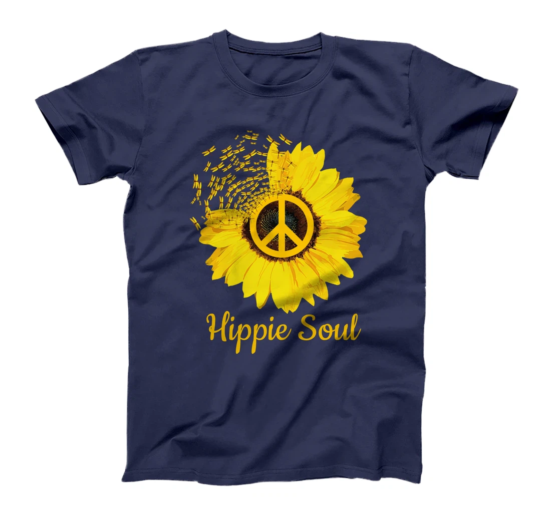 Hippie Soul Sunflower With Dragonfly T-Shirt