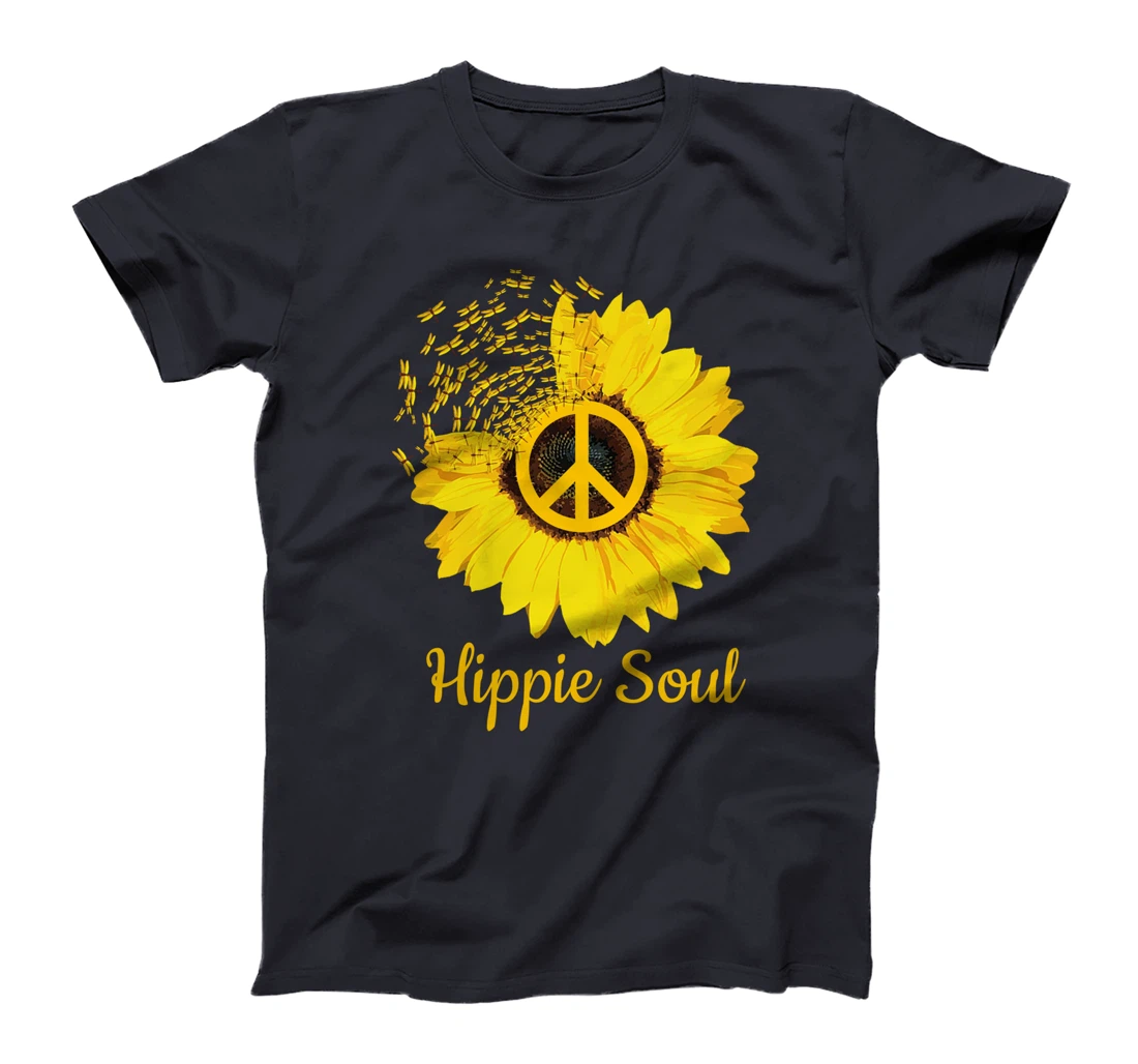 Hippie Soul Sunflower With Dragonfly T-Shirt