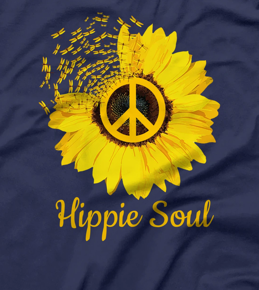 Hippie Soul Sunflower With Dragonfly T-Shirt