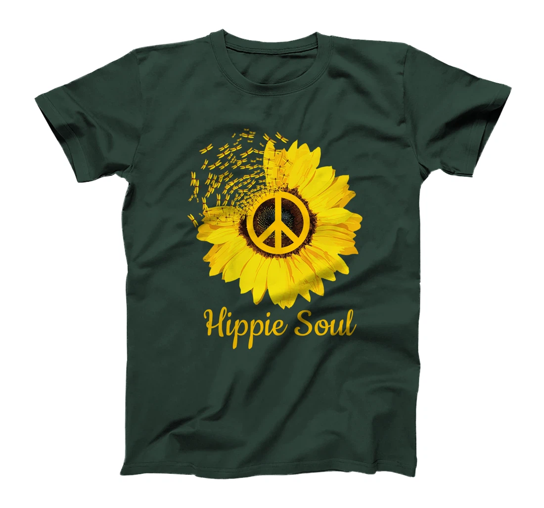Hippie Soul Sunflower With Dragonfly T-Shirt