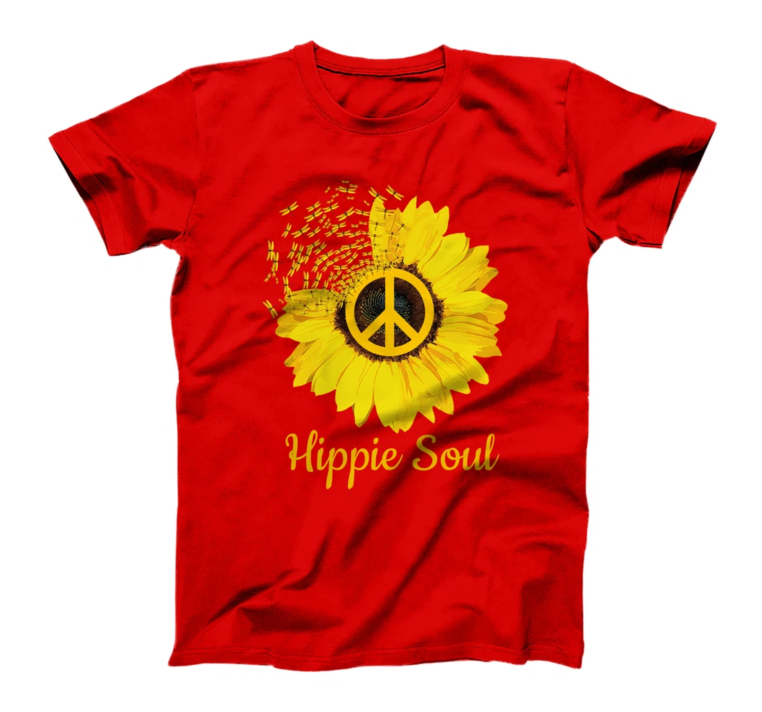 Hippie Soul Sunflower With Dragonfly T-Shirt