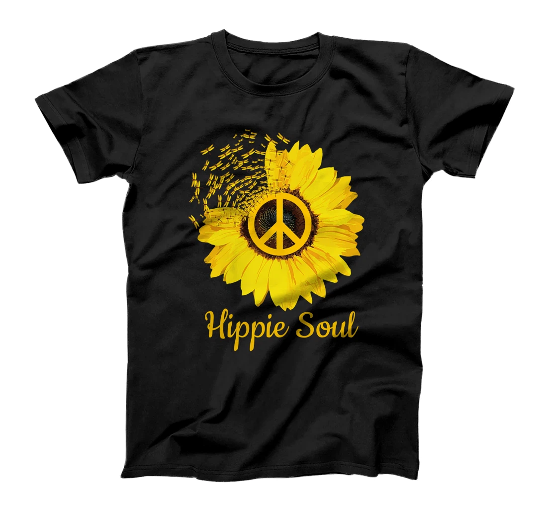 Hippie Soul Sunflower With Dragonfly T-Shirt