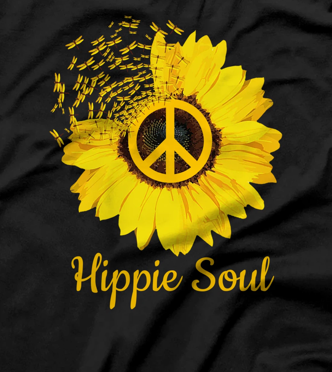Hippie Soul Sunflower With Dragonfly T-Shirt
