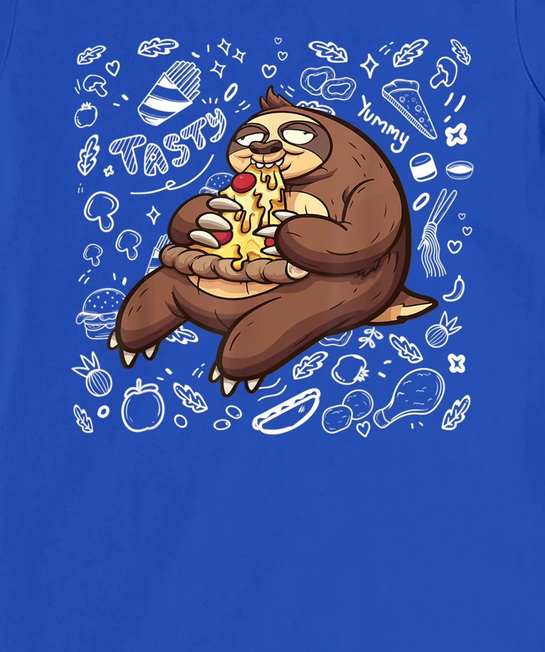 Funny Sloth Eating Pizza | Yummy Food Lovers Foodie T-Shirt, Kid T-Shirt and Women T-Shirt