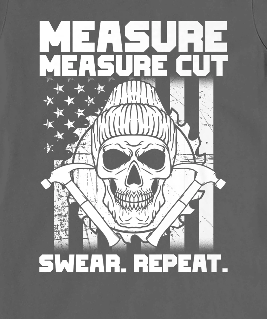 Measure Cut Swear Repeat - Funny Carpenter American Flag T-Shirt, Women T-Shirt