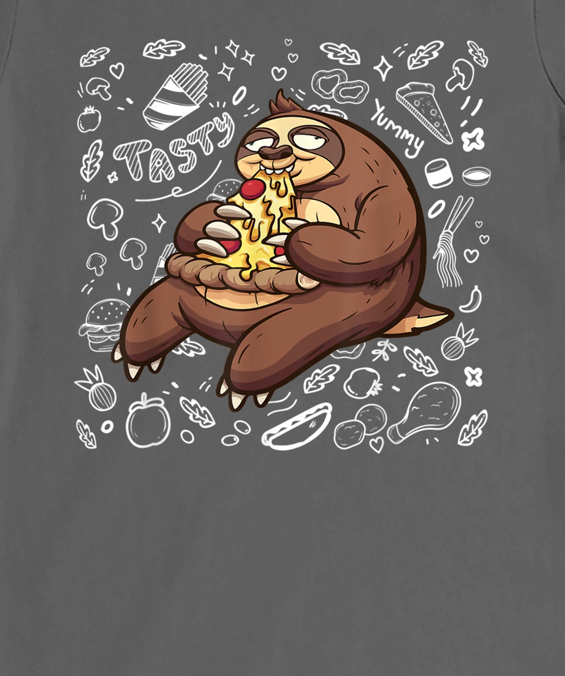 Funny Sloth Eating Pizza | Yummy Food Lovers Foodie T-Shirt, Kid T-Shirt and Women T-Shirt