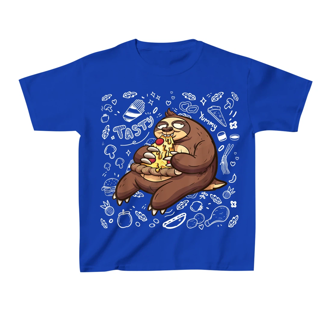 Funny Sloth Eating Pizza | Yummy Food Lovers Foodie T-Shirt, Kid T-Shirt and Women T-Shirt