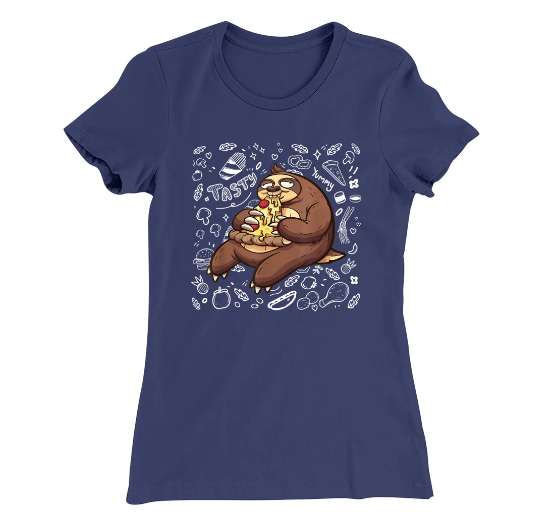 Funny Sloth Eating Pizza | Yummy Food Lovers Foodie T-Shirt, Kid T-Shirt and Women T-Shirt