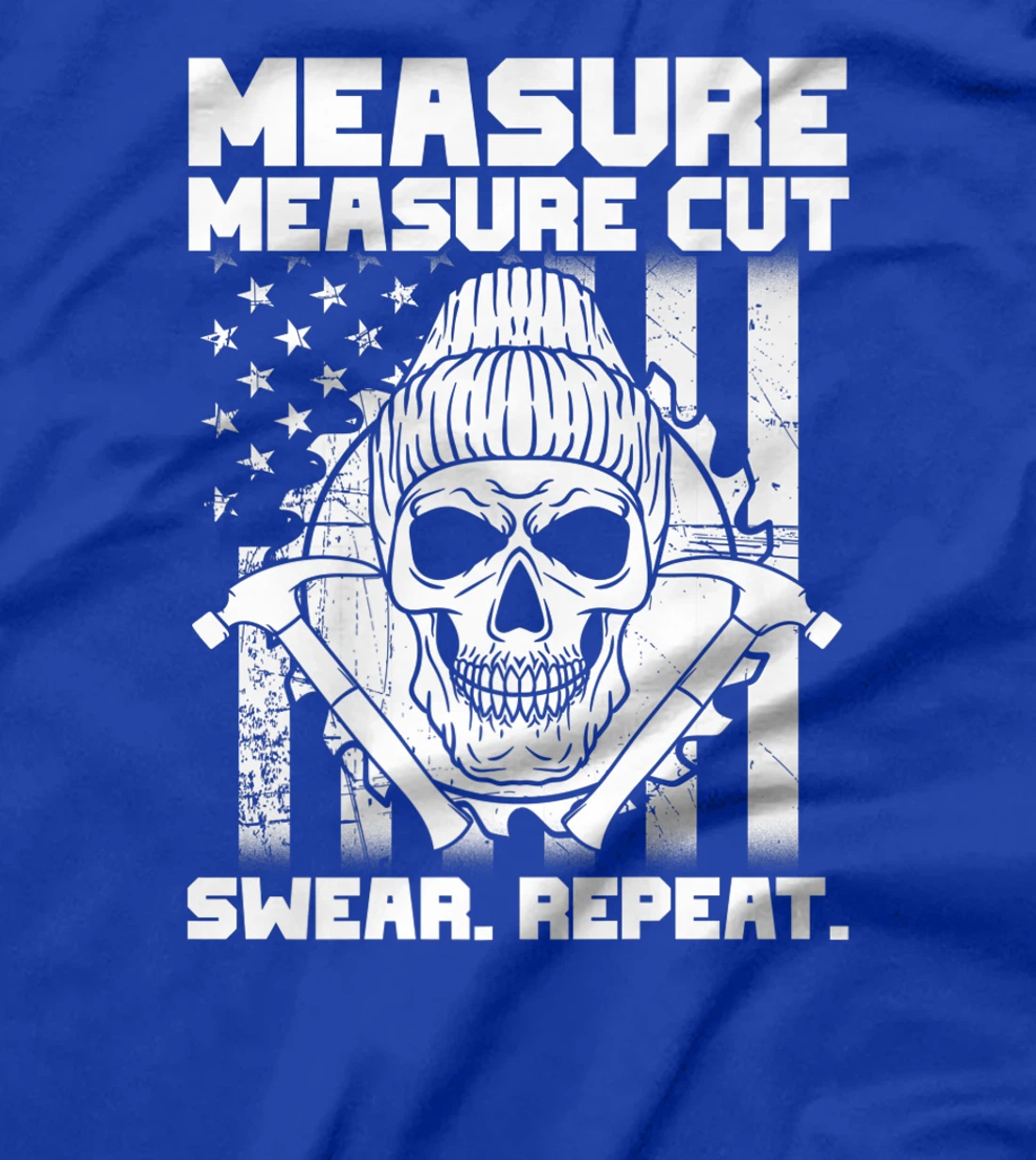 Measure Cut Swear Repeat - Funny Carpenter American Flag T-Shirt, Women T-Shirt