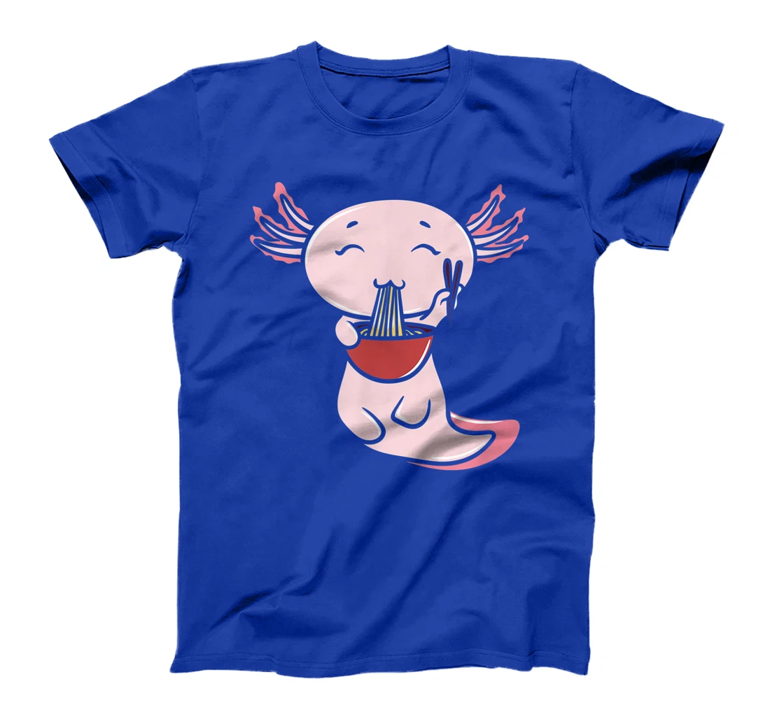 Kawaii Axolotl Eating Ramen Noodles Japanese Food Anime T-Shirt, Women T-Shirt