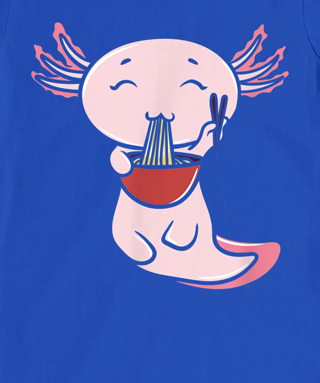 Kawaii Axolotl Eating Ramen Noodles Japanese Food Anime T-Shirt, Women T-Shirt