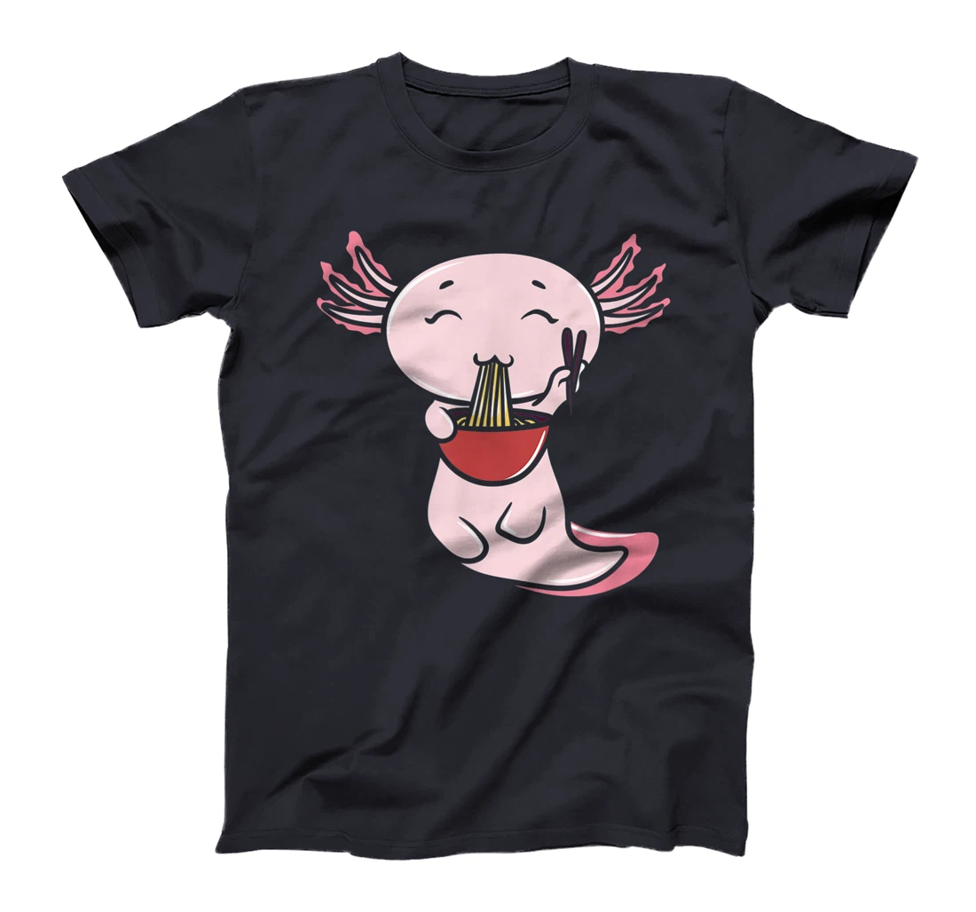Kawaii Axolotl Eating Ramen Noodles Japanese Food Anime T-Shirt, Women T-Shirt