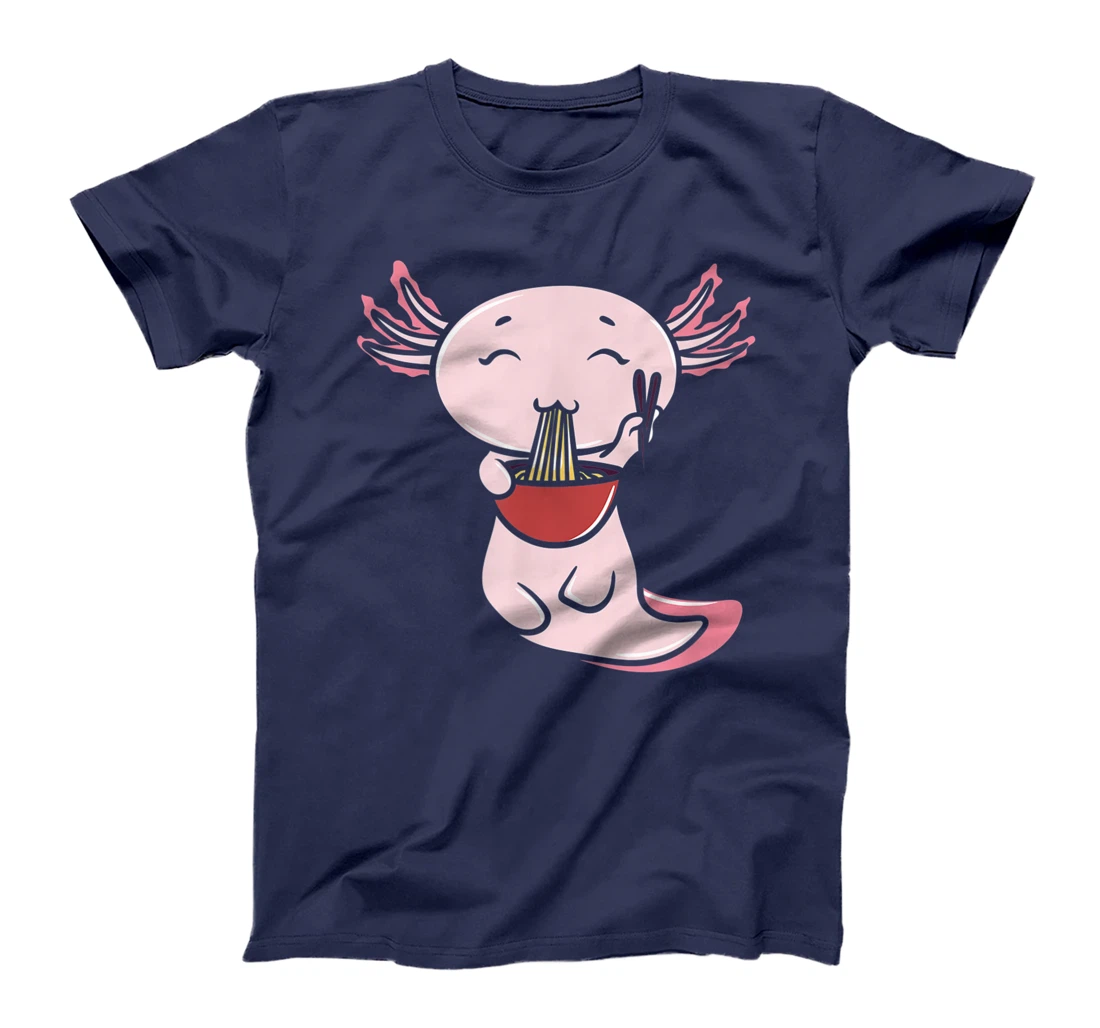 Kawaii Axolotl Eating Ramen Noodles Japanese Food Anime T-Shirt, Women T-Shirt