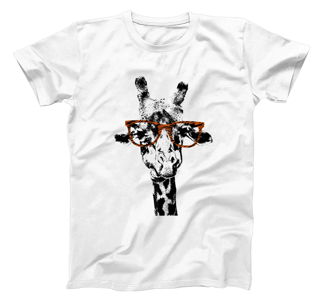 Womens Giraffe Tee Vintage Animal Tiger Print Glasses T-Shirt, Kid T-Shirt and Women T-Shirt