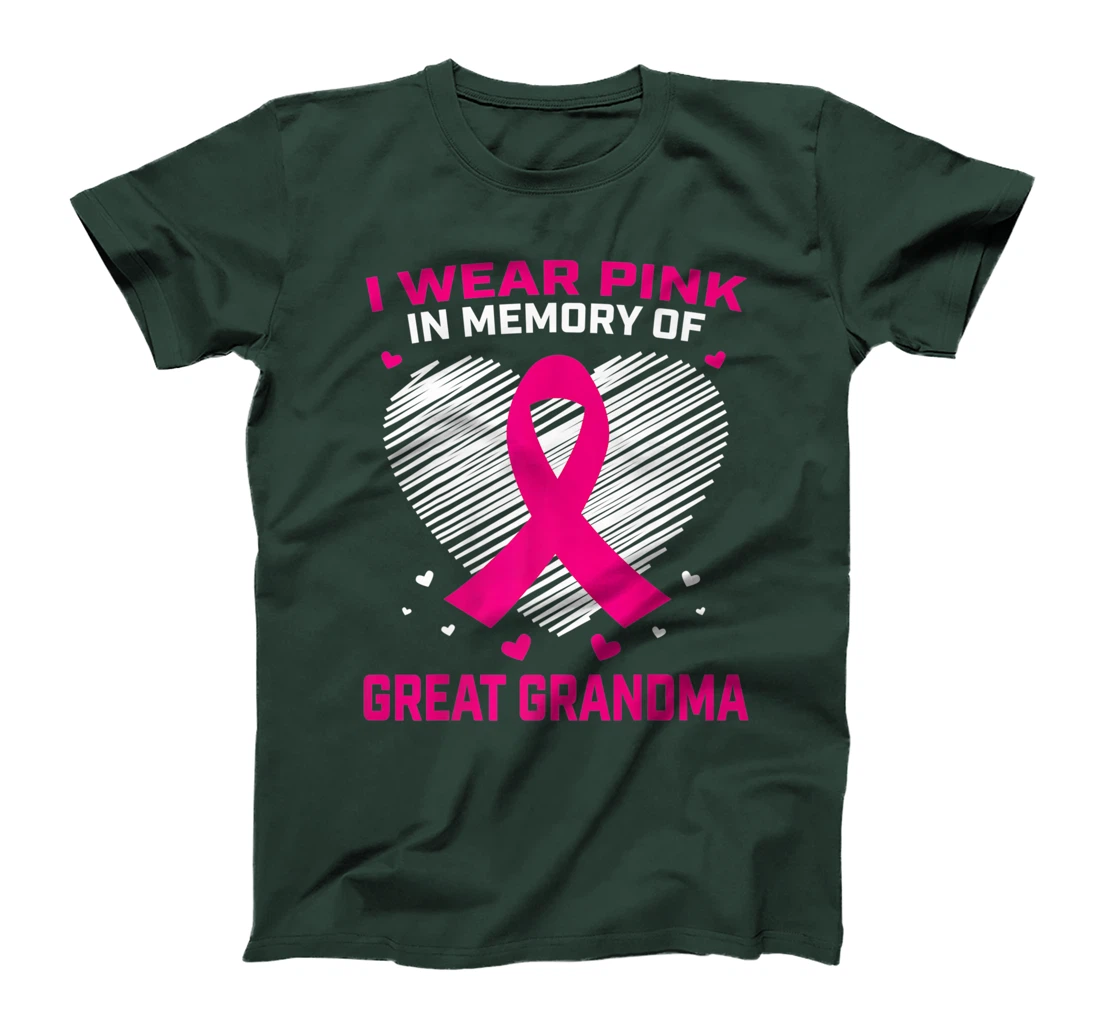 Cute I Wear Pink In Memory Of My Great Grandma Breast Cancer T-Shirt, Kid T-Shirt and Women T-Shirt