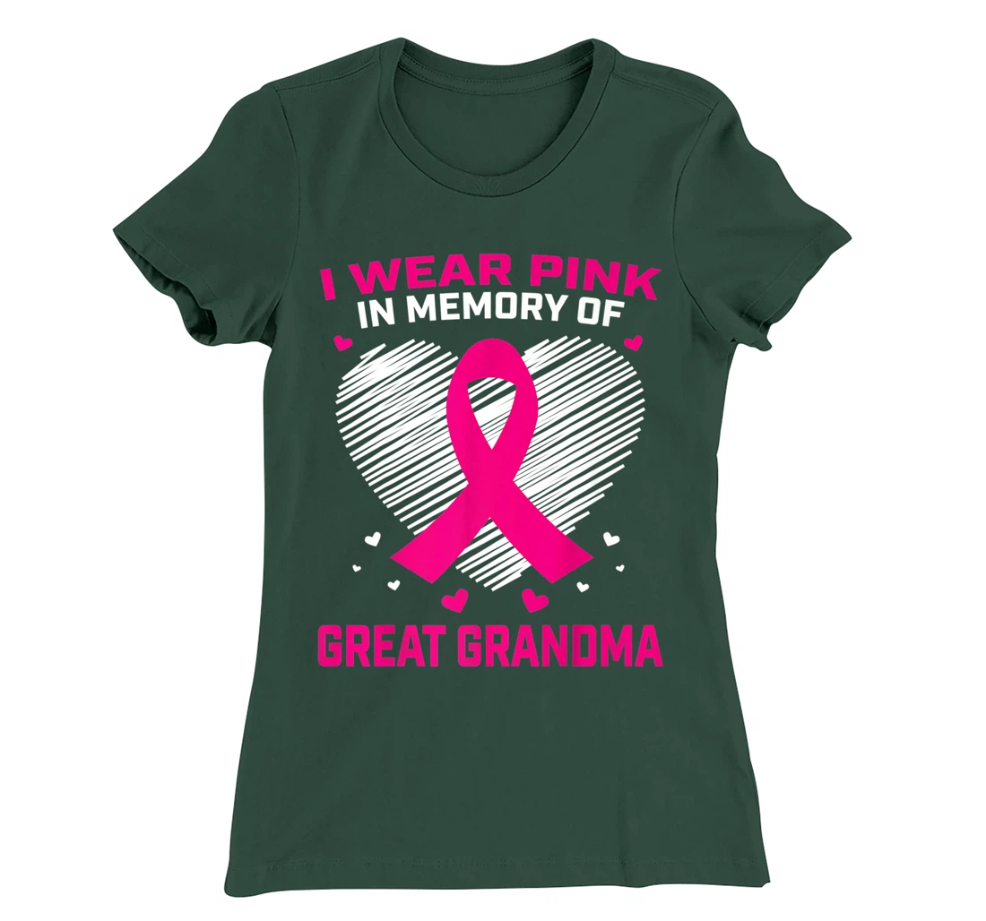Cute I Wear Pink In Memory Of My Great Grandma Breast Cancer T-Shirt, Kid T-Shirt and Women T-Shirt