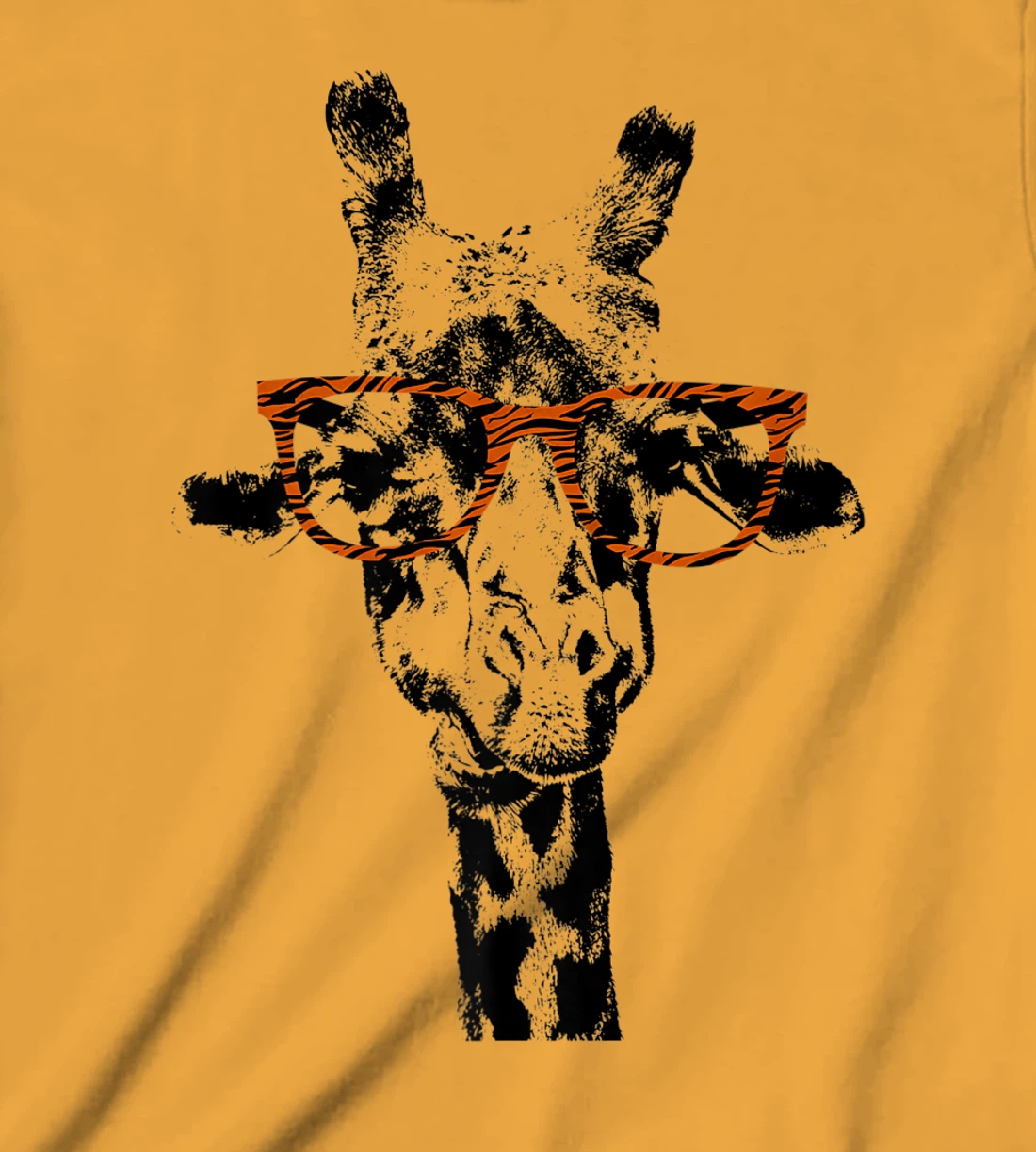 Womens Giraffe Tee Vintage Animal Tiger Print Glasses T-Shirt, Kid T-Shirt and Women T-Shirt