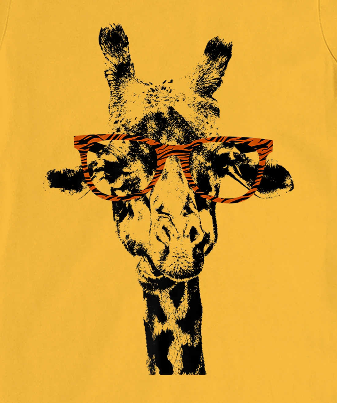Womens Giraffe Tee Vintage Animal Tiger Print Glasses T-Shirt, Kid T-Shirt and Women T-Shirt