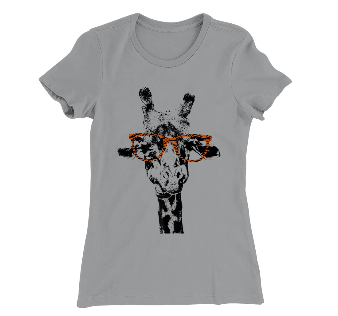 Womens Giraffe Tee Vintage Animal Tiger Print Glasses T-Shirt, Kid T-Shirt and Women T-Shirt