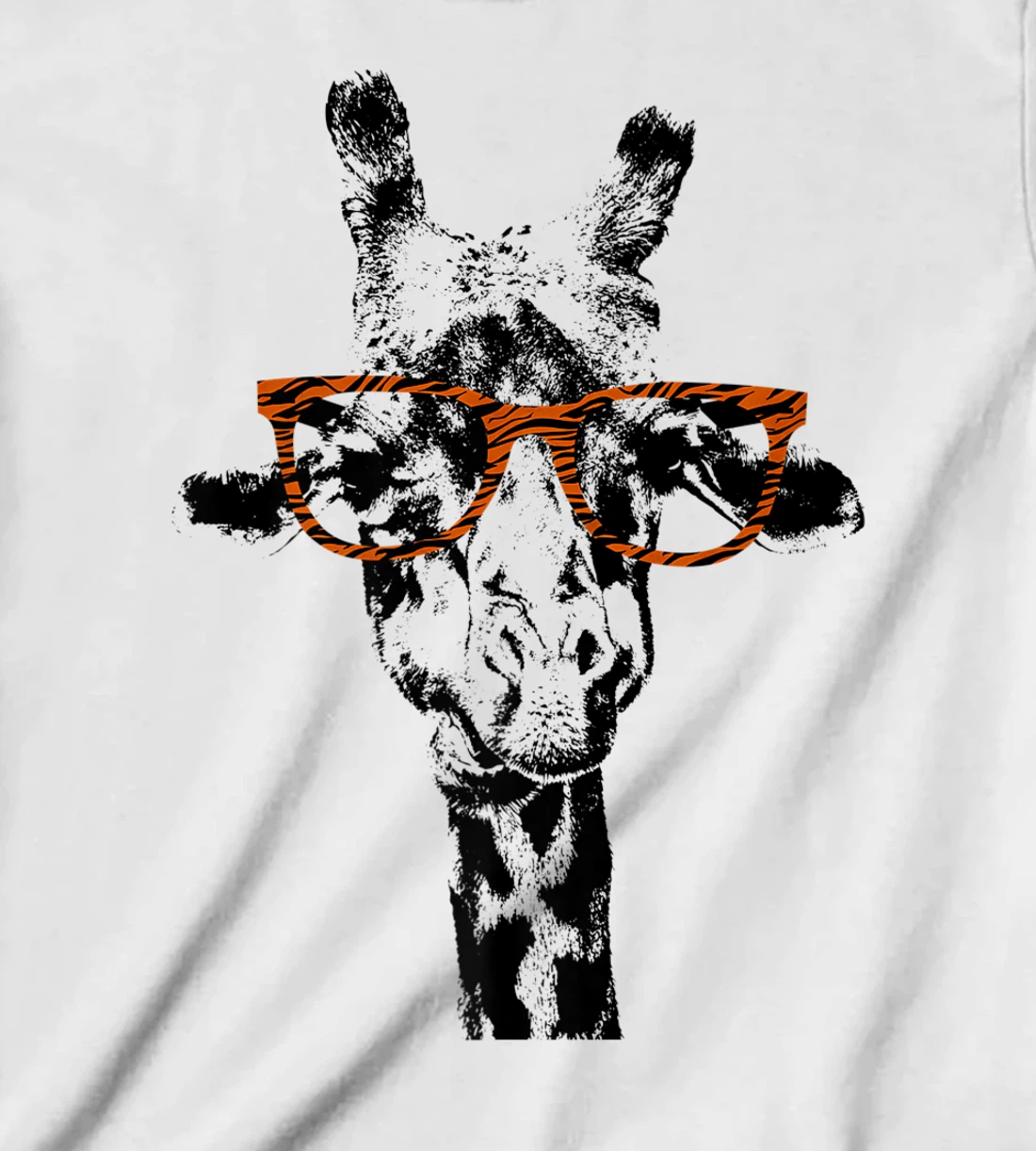 Womens Giraffe Tee Vintage Animal Tiger Print Glasses T-Shirt, Kid T-Shirt and Women T-Shirt