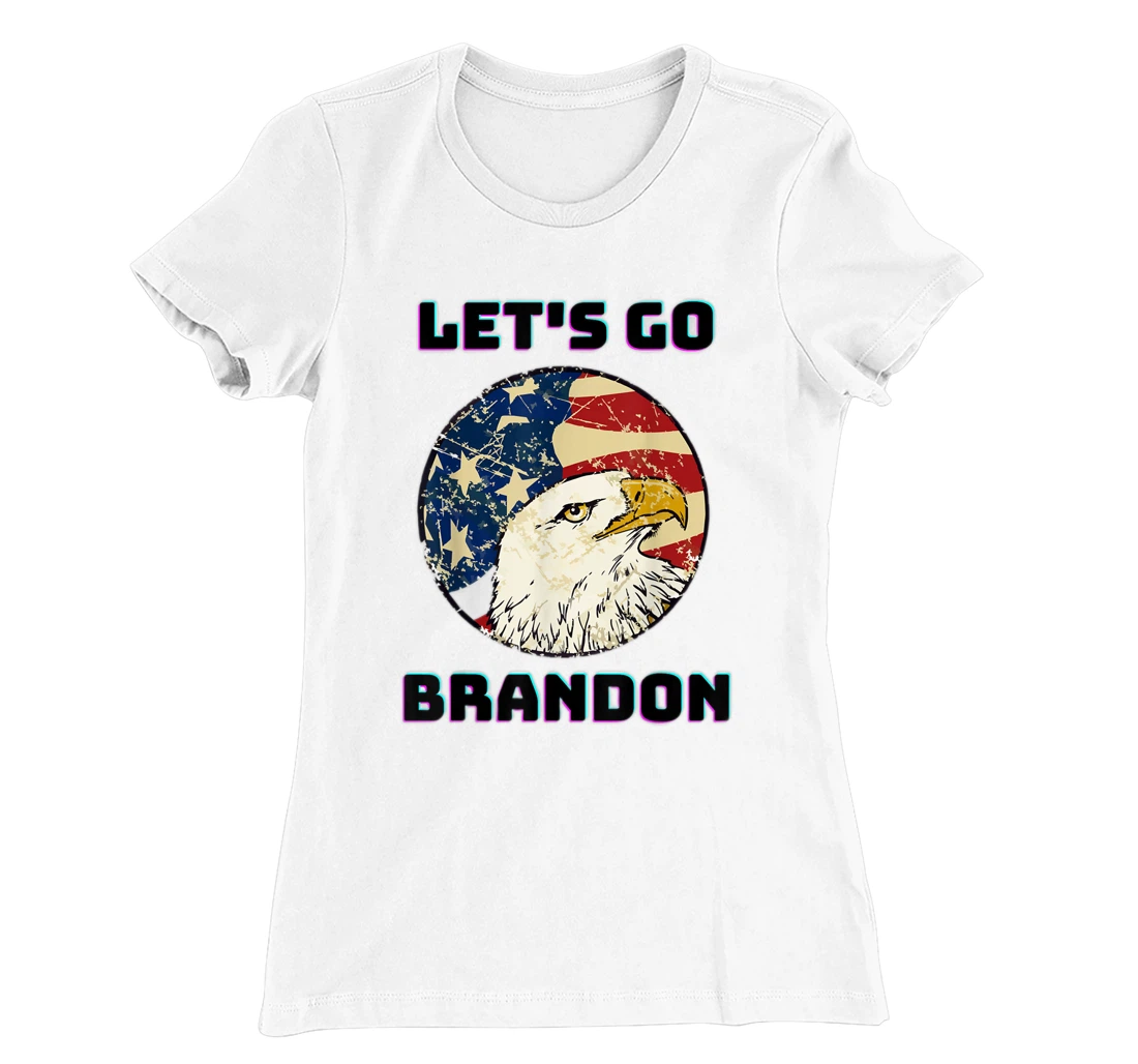 Let’s Go Brandon Conservative US Flag Gift T-Shirt, Women T-Shirt