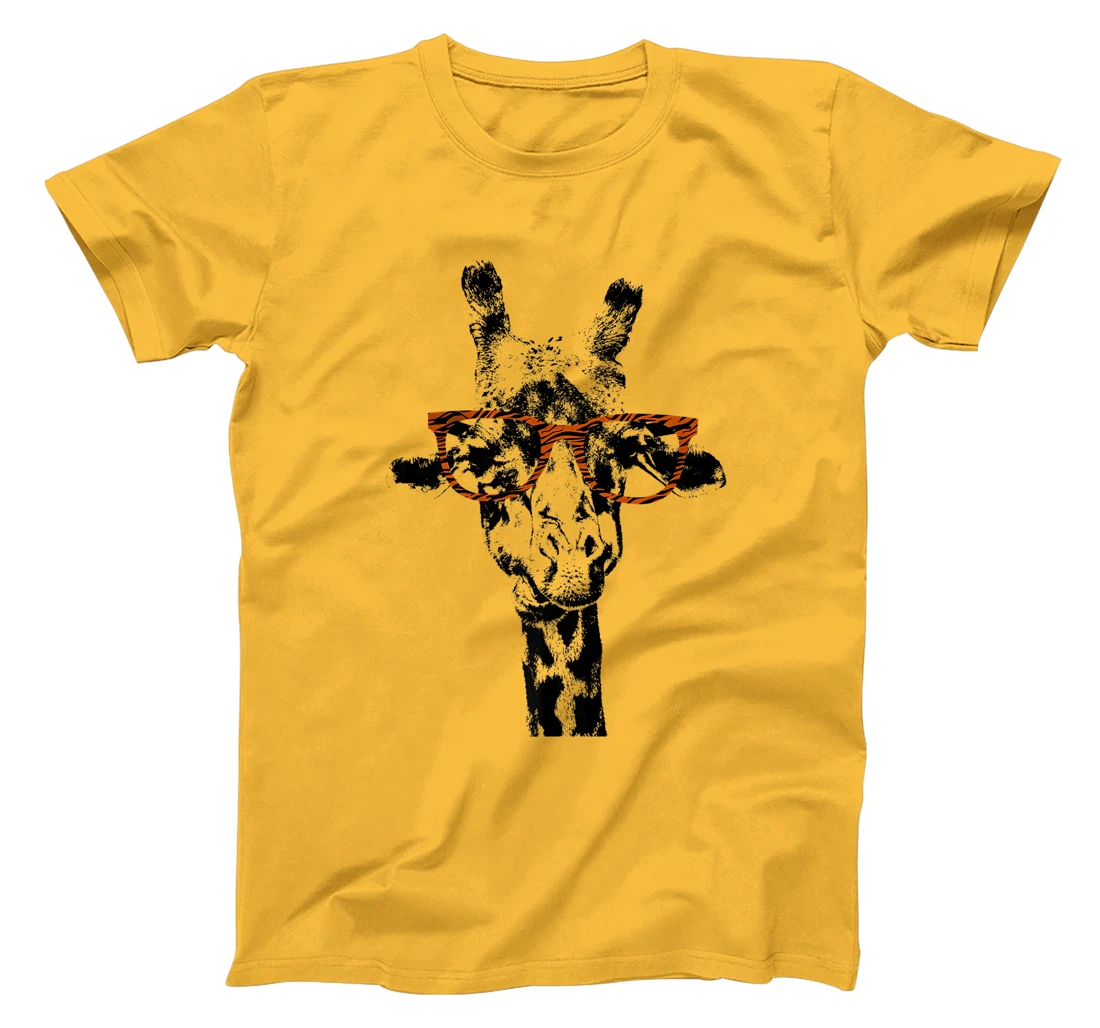 Womens Giraffe Tee Vintage Animal Tiger Print Glasses T-Shirt, Kid T-Shirt and Women T-Shirt