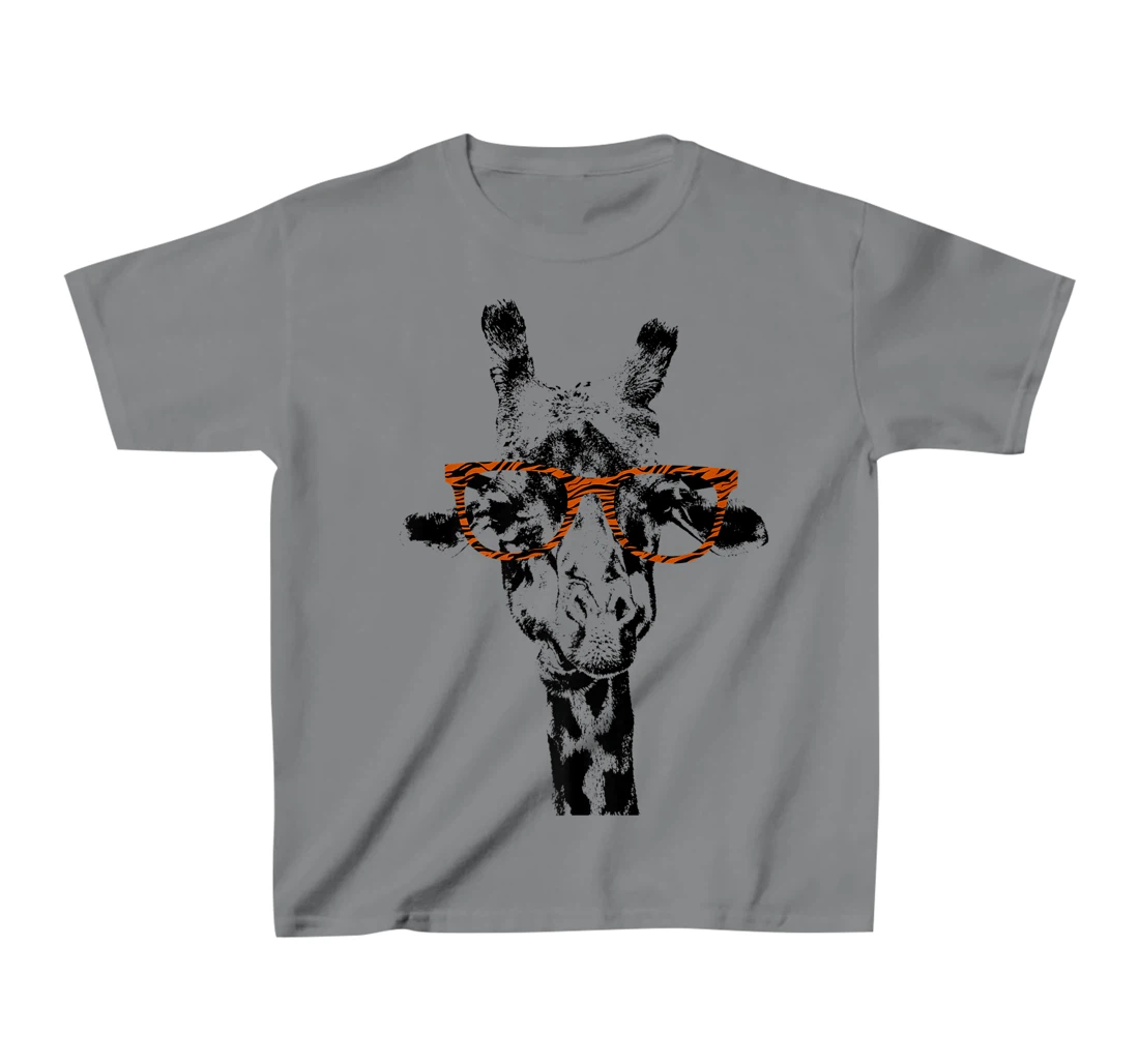 Womens Giraffe Tee Vintage Animal Tiger Print Glasses T-Shirt, Kid T-Shirt and Women T-Shirt